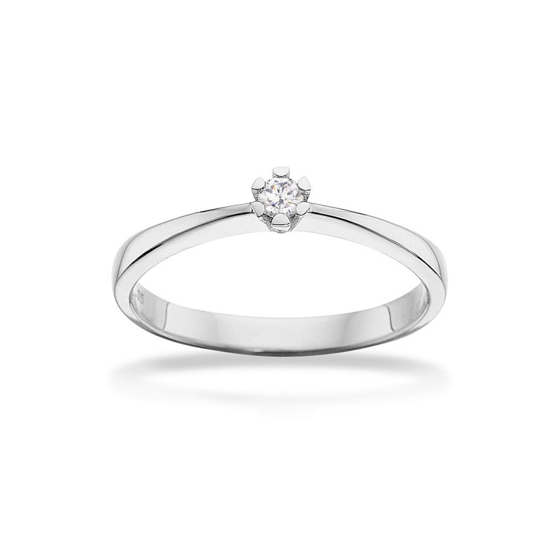 Vida ring 14 kt. hvidguld med brillant 0,03 - 0,50 ct.
