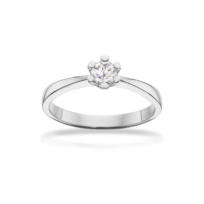Vida ring 14 kt. hvidguld med brillant 0,03 - 0,50 ct.