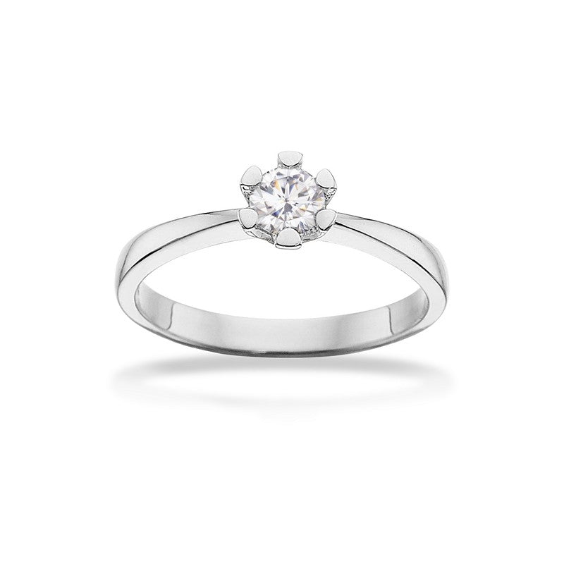 Vida ring 14 kt. hvidguld med brillant 0,03 - 0,50 ct.