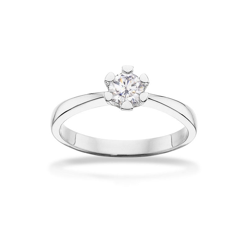Vida ring 14 kt. hvidguld med brillant 0,03 - 0,50 ct.