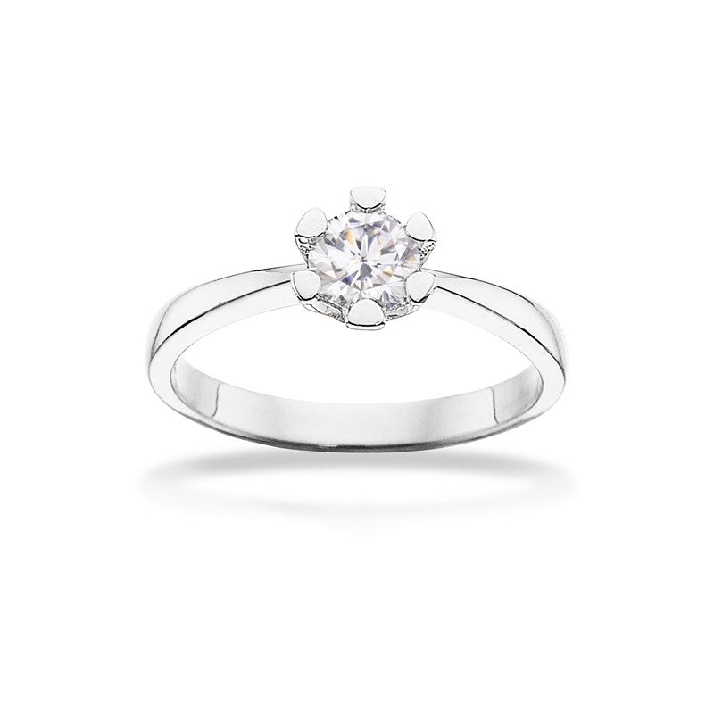 Vida ring 14 kt. hvidguld med brillant 0,03 - 0,50 ct.