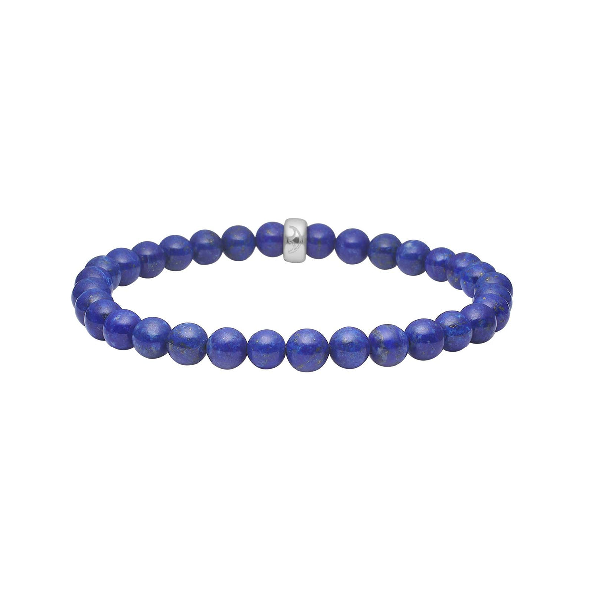 Heide Heinzendorff Lapis armbånd i sterlingsølv med 6 mm runde lapis lazuli sten.