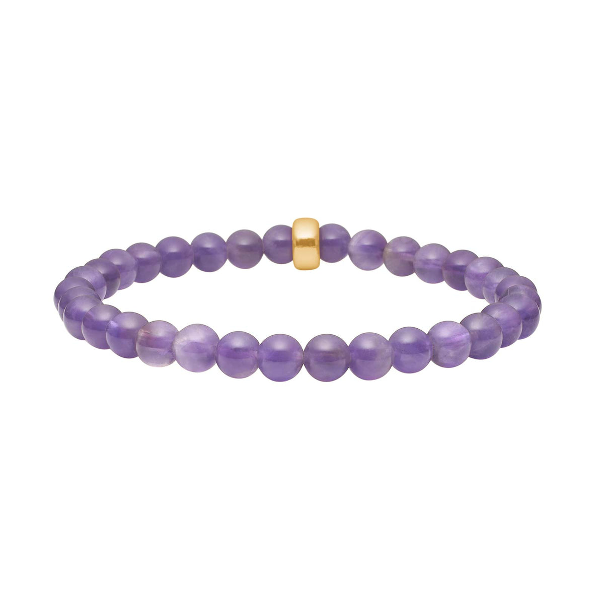 Heide Heinzendorff Amethyst armbånd i forgyldt sølv med 6 mm lilla ametyst sten.