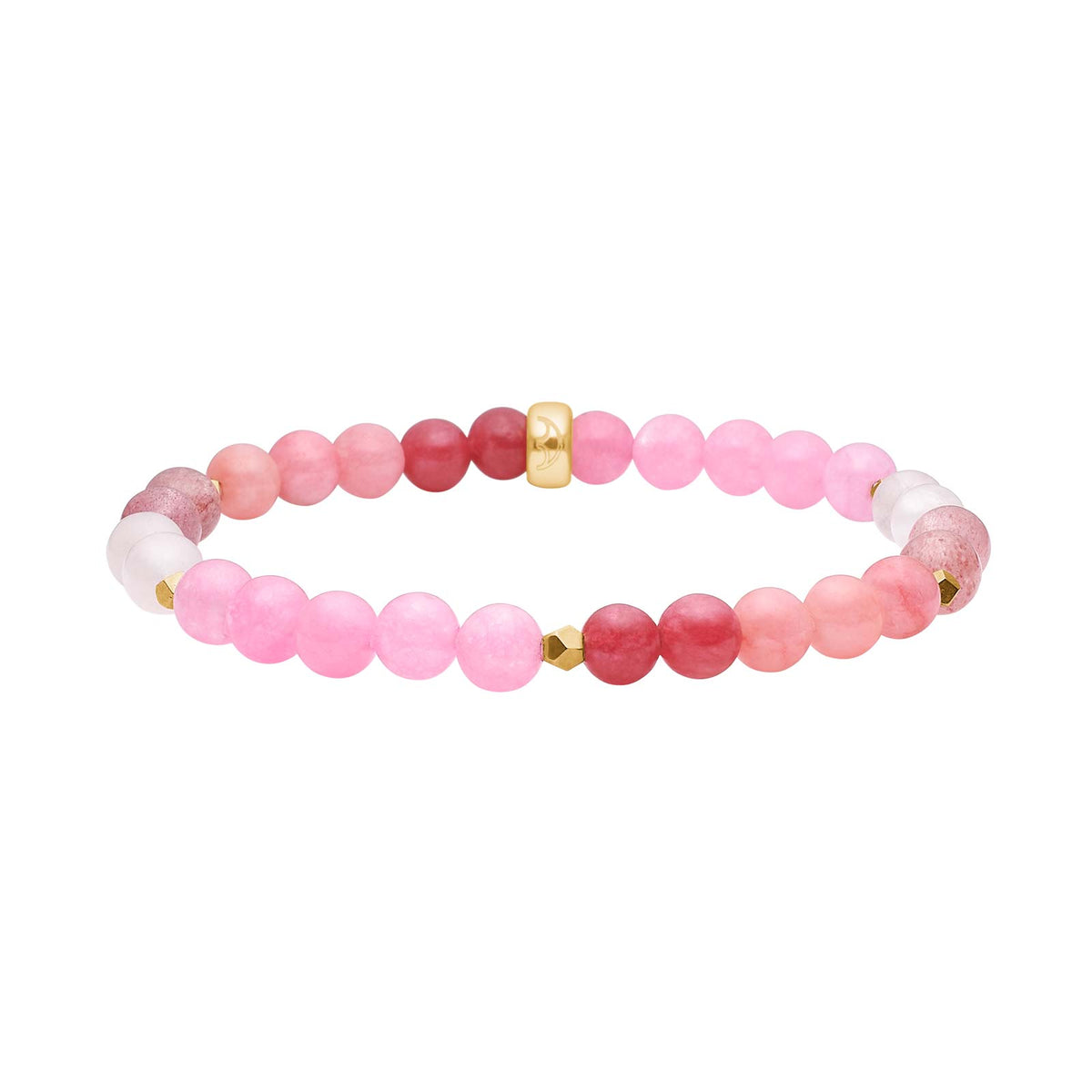 Heide Heinzendorff Rosaquartz armbånd i forgyldt sølv med 6 mm rosa kvarts.
