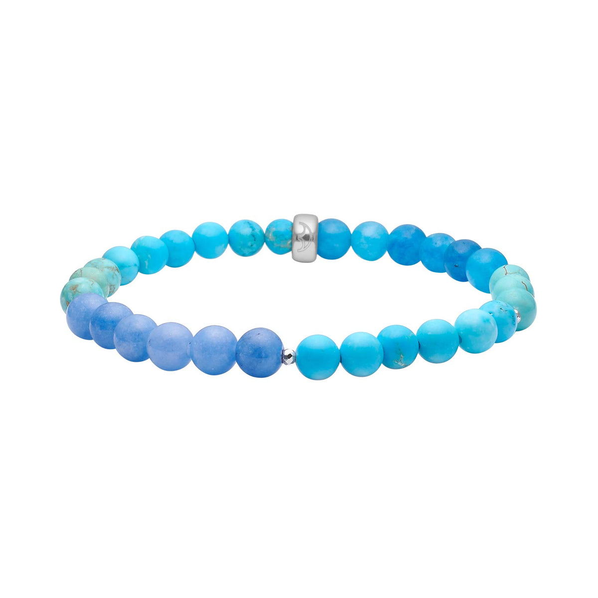 Heide Heinzendorff Blå armbånd i sølv med kvarts, howlit og hæmatit 6 mm.