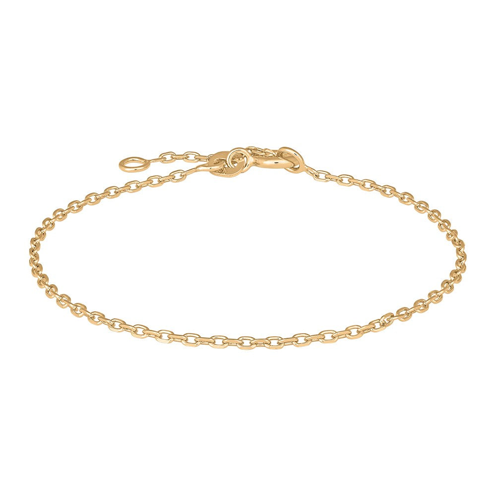 Siersbøl anker facet armbånd i 8 karat blank guld med facetslebne led der reflekterer lyset