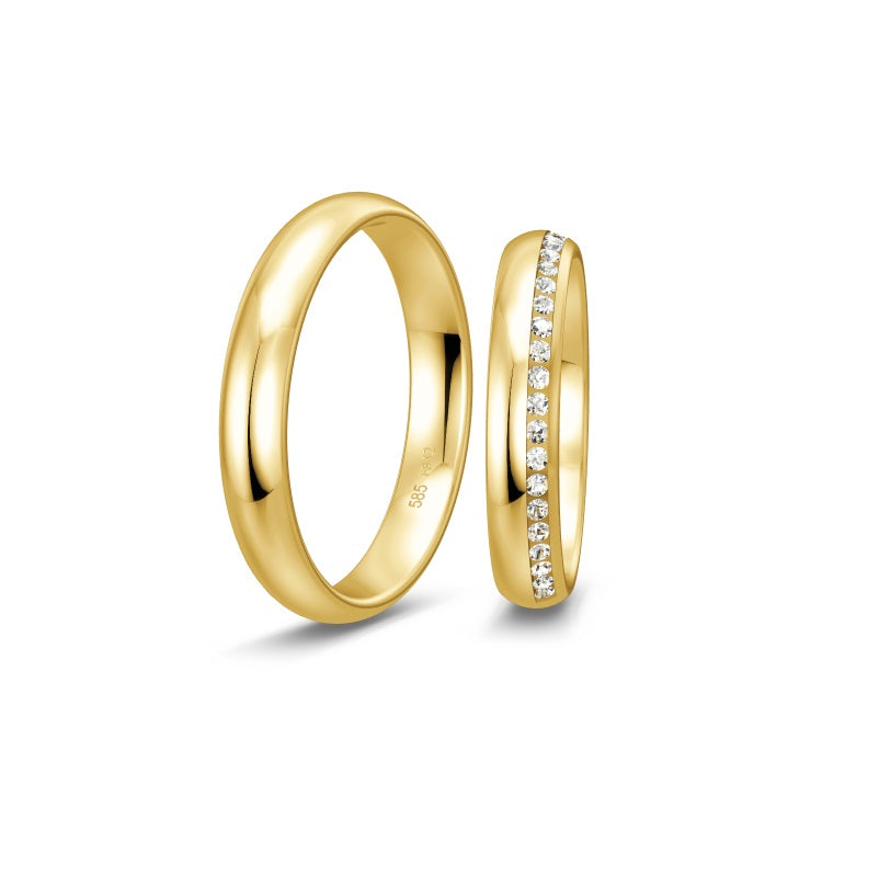 Breuning Renaissance vielsesring i 8 til 14 karat guld med 23 diamanter