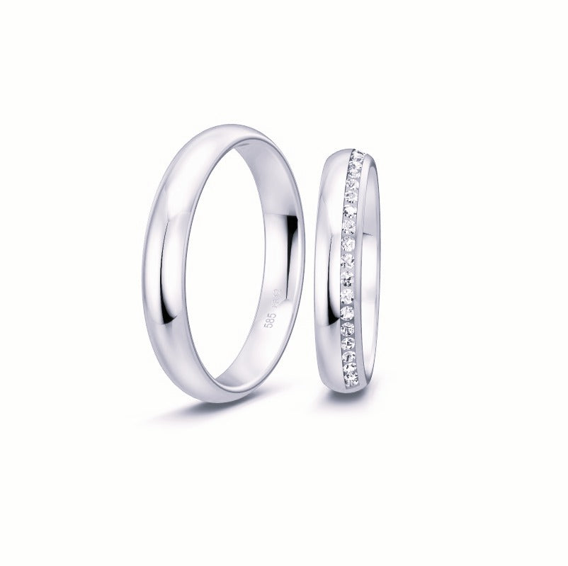 Breuning Renaissance vielsesring i 9 til 14 karat hvidguld med 23 diamanter