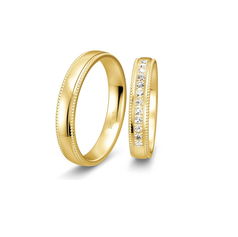 Breuning Renaissance vielsesring i 8 til 14 karat guld med 12 diamanter