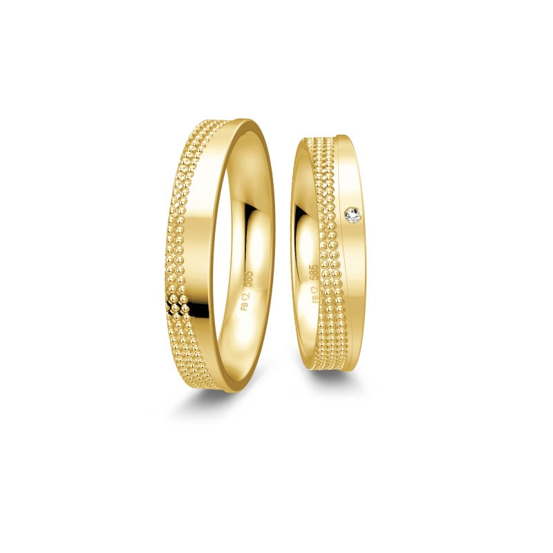 Breuning Renaissance vielsesring i 8 til 14 karat guld med 1 diamant