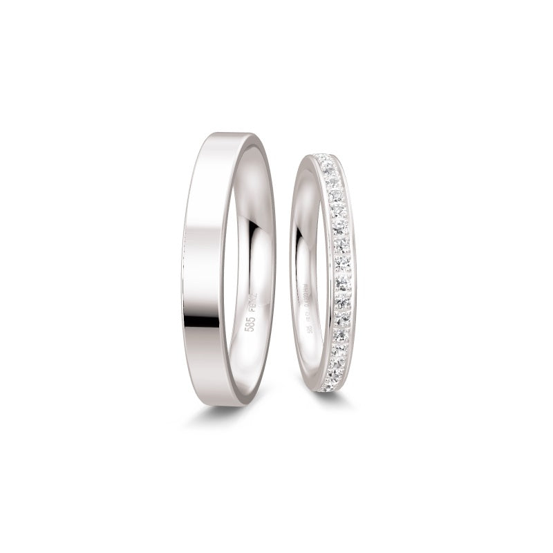 Breuning Renaissance hvidguld vielsesring 41 diamanter