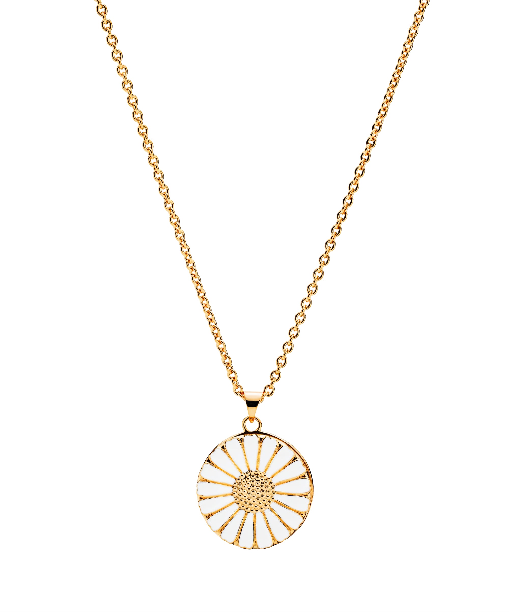 Lund Copenhagen - Marguerit collier medaljon 24kt forgyldt