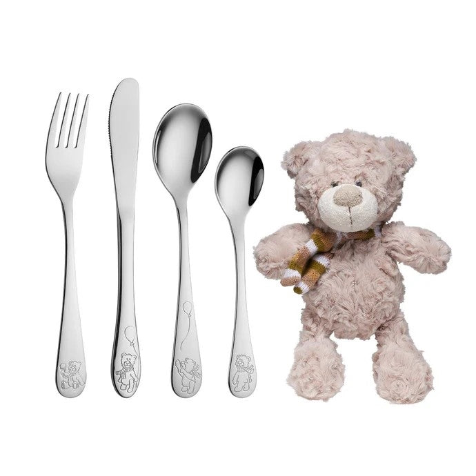 NOA Kids  Bestiksæt i rustfrit stål (inkl. Teddy bamse)