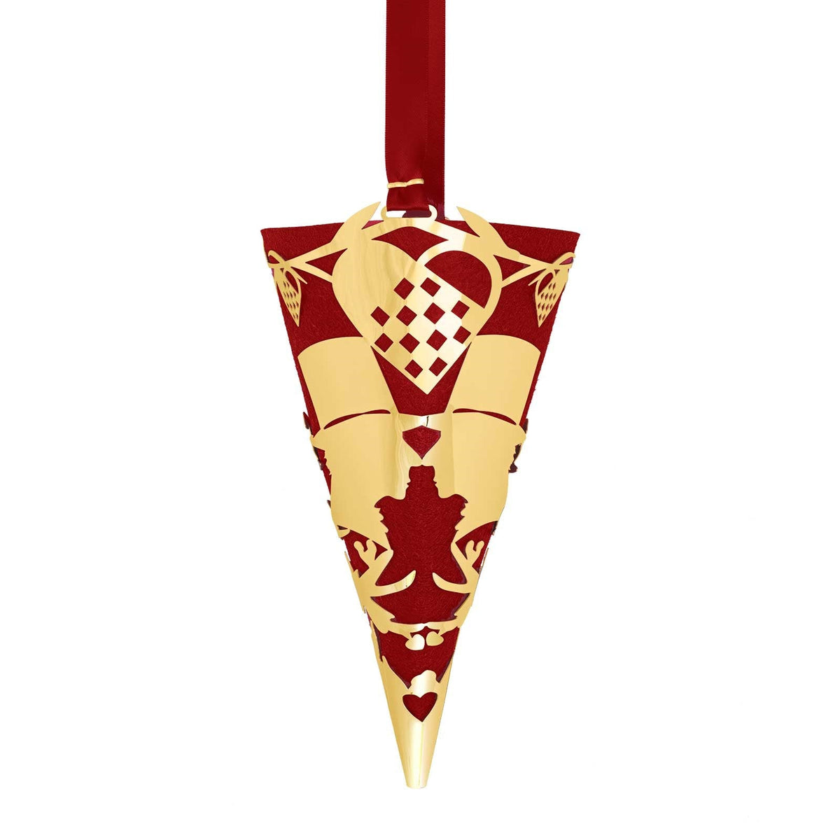 Nordahl Andersen jubilæumskræmmerhus i forgyldt messing med H.C. Andersen papirklip, 20 cm
