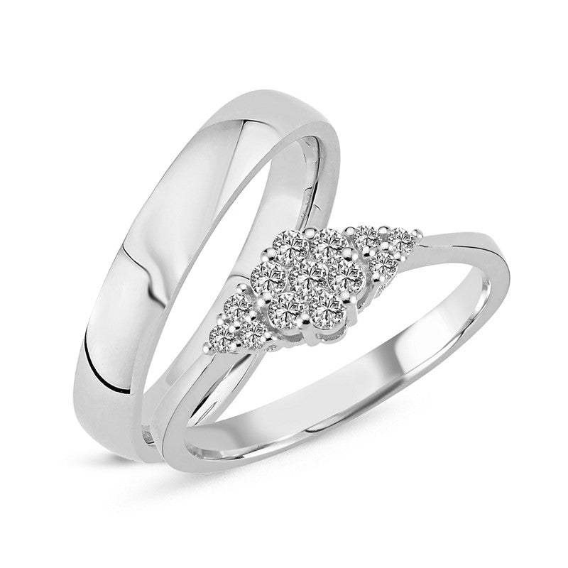 Nuran vielsesringe i 14 kt hvidguld med 0,30 ct brillanter