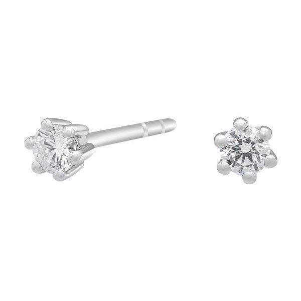 Afrodite diamant ørestikker i 14 kt hvidguld fra 0,06 til 0,40 ct