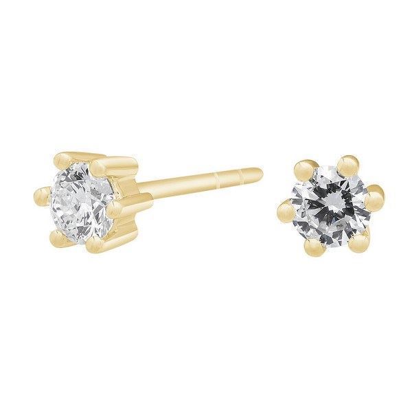 Afrodite Diamant ørestikker i 14 kt. guld m. 0,06ct.-0,40ct.