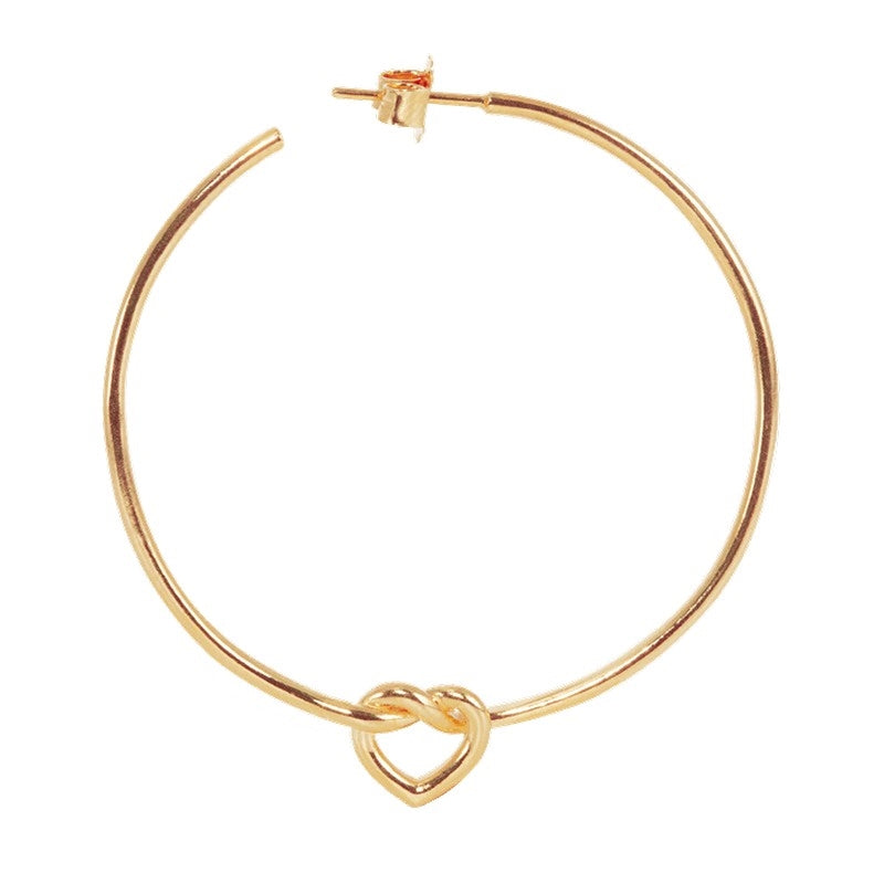 Jane Kønig Big Tied Heart Hoop i forgyldt sølv 2