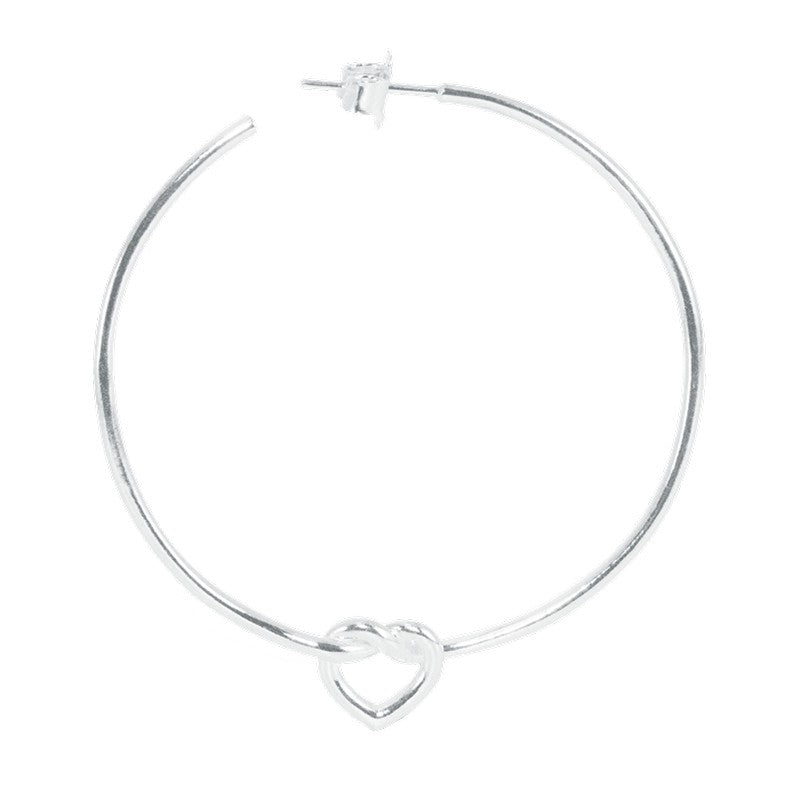 Jane Kønig Big Tied Heart Hoop i sølv