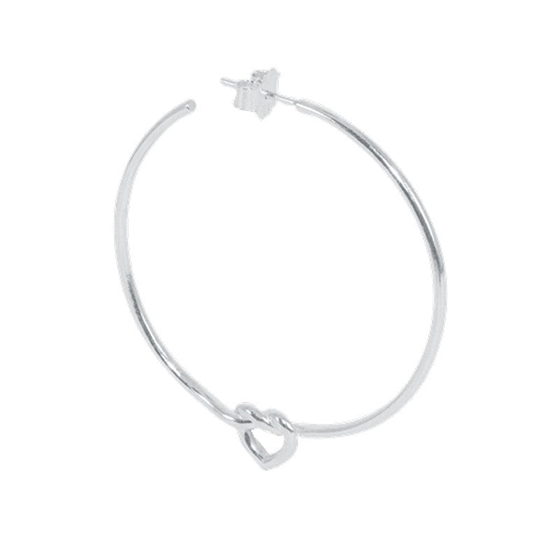 Jane Kønig Big Tied Heart Hoop i sølv 2