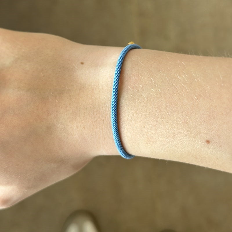 Enamel Color Cord armbånd i forgyldt sølv i lys blå 2