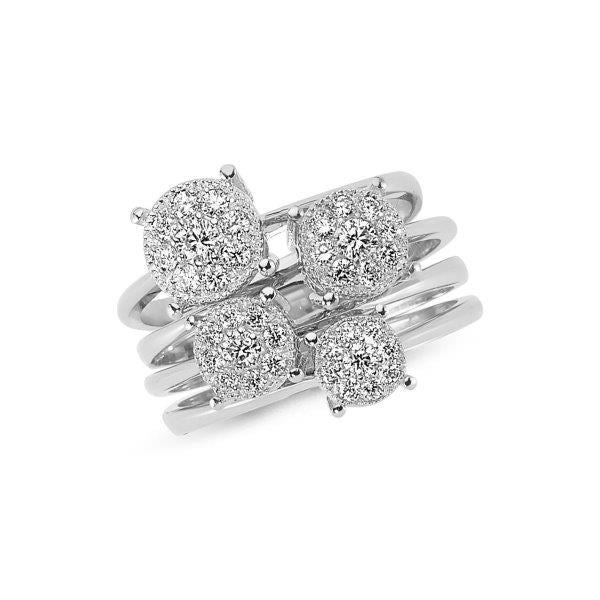 Coronet ring i 14 kt hvidguld fra nuran med diamanter