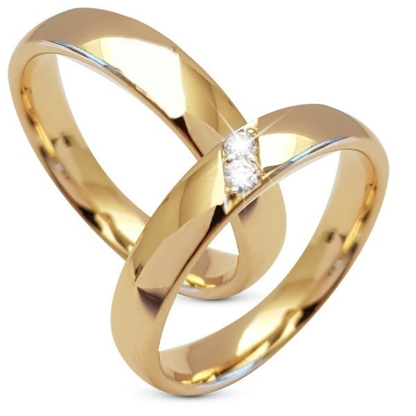 Vielsesringe i 9/14 kt guld med lab-grown diamanter fra Aagaard
