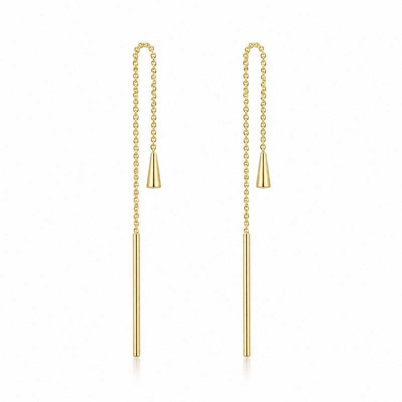 Disse elegante kædeøreringe i 8 kt guld