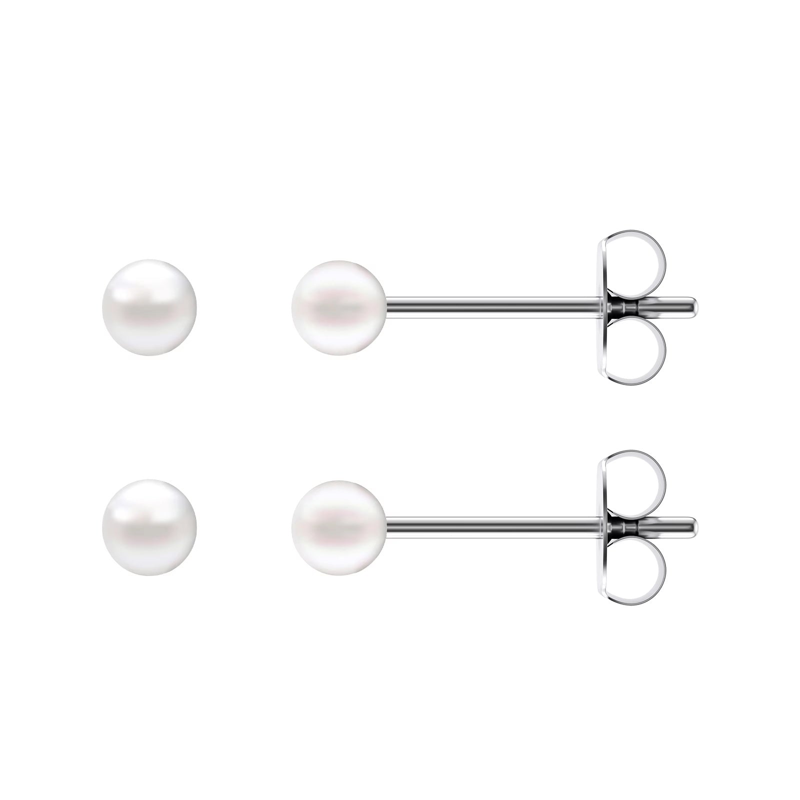 100% Titanium ørestikker med perle i 3mm