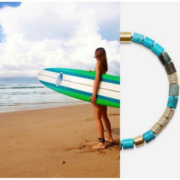 Mads Z GOLD COAST armbånd i sort nylonsnor med 14 kt. guldlås – set fra siden