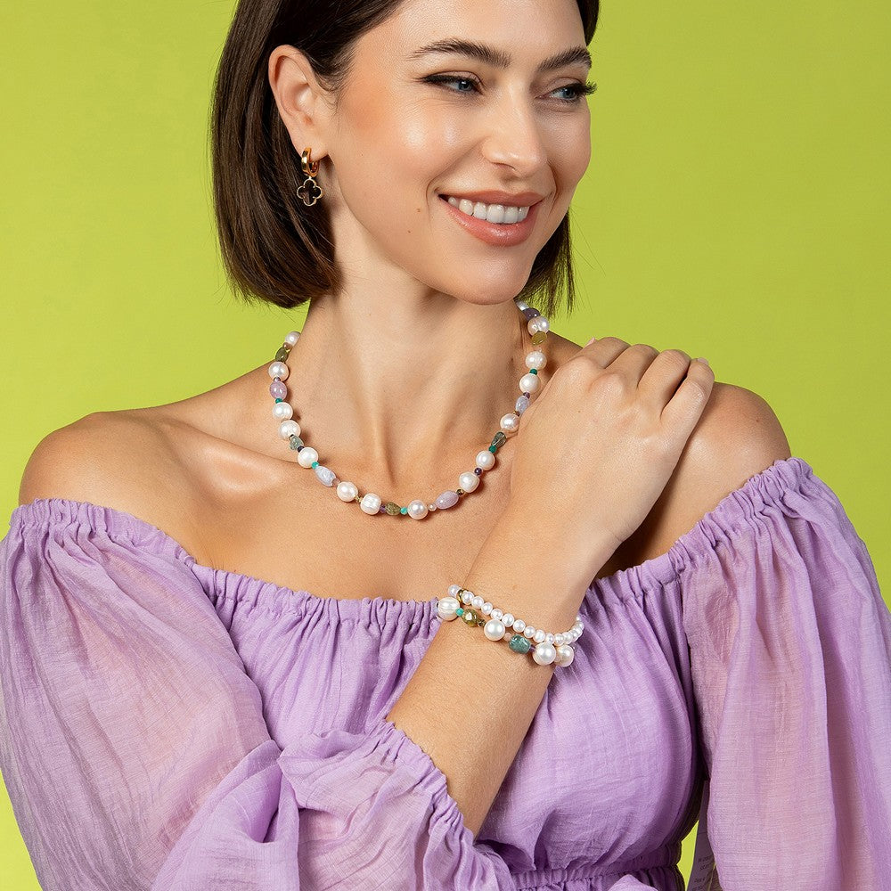 Heide Heinzendorff armbånd med peridot, ametyst og hæmatit