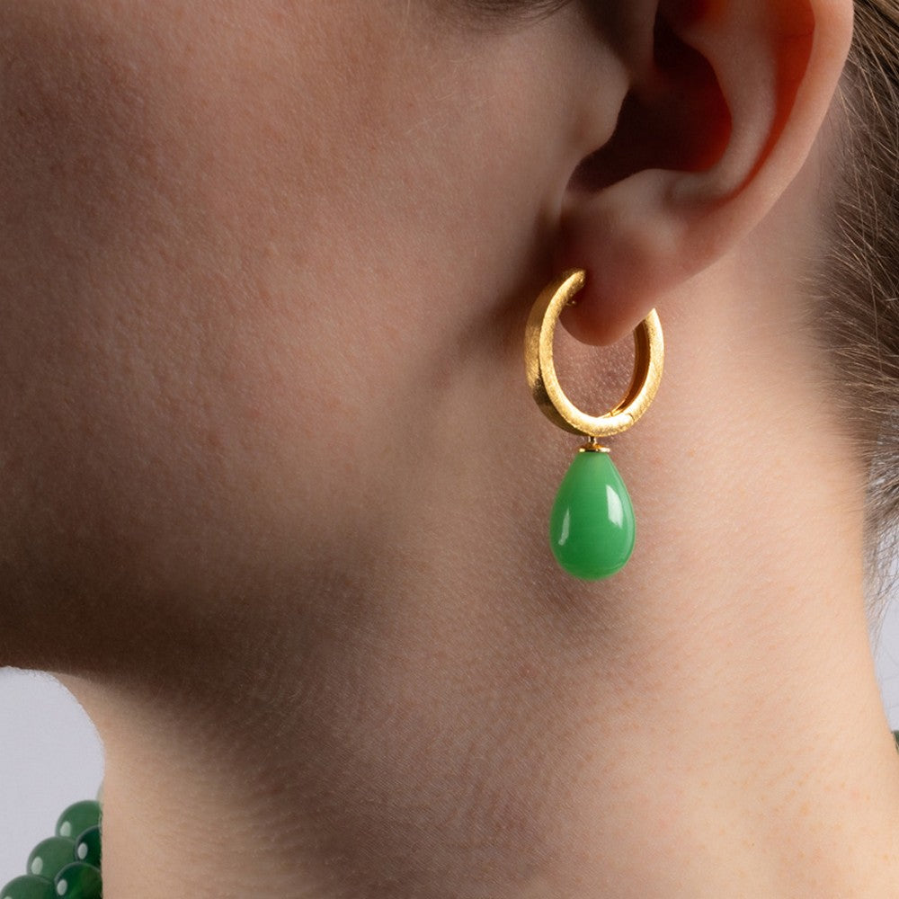 Heide Heinzendorff Bea system-creoler i mat forgyldt sølv 3,5x22 mm