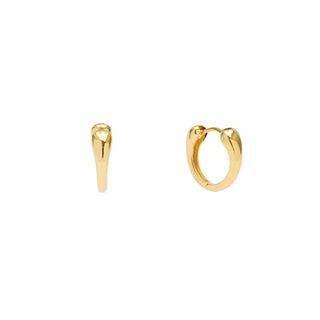 Pico Copenhagen Iris Petite hoops i 24 kt. forgyldt sølv med dråbeformet detalje