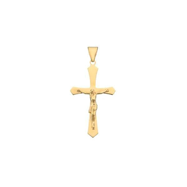Kors guldvedhæng med Jesus i 8-14 karat - Medium
