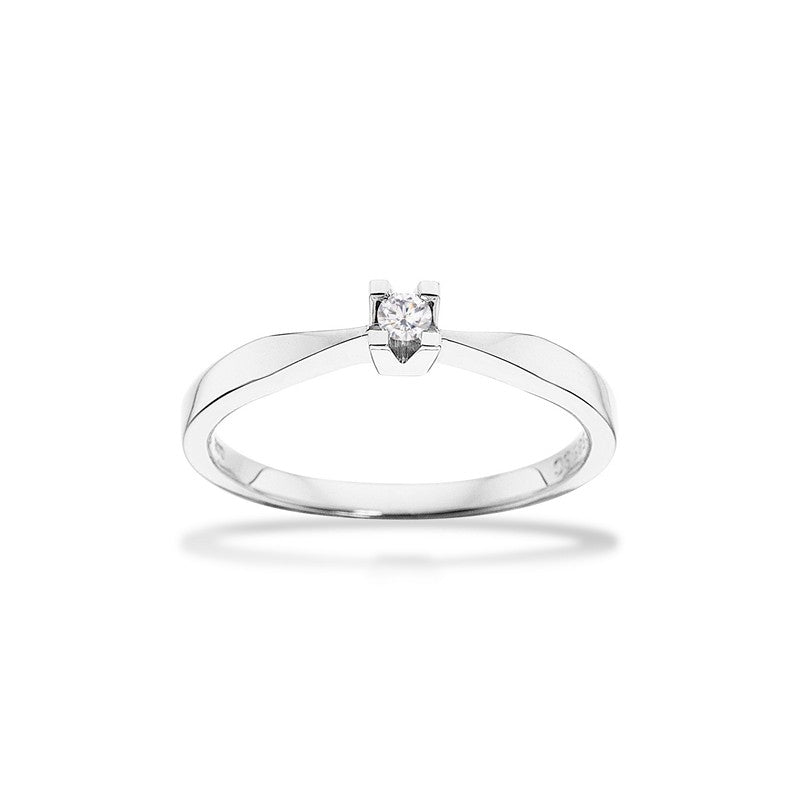 Kleopatra Ring i 14 kt hvidguld med 0,05-050 ct diamant