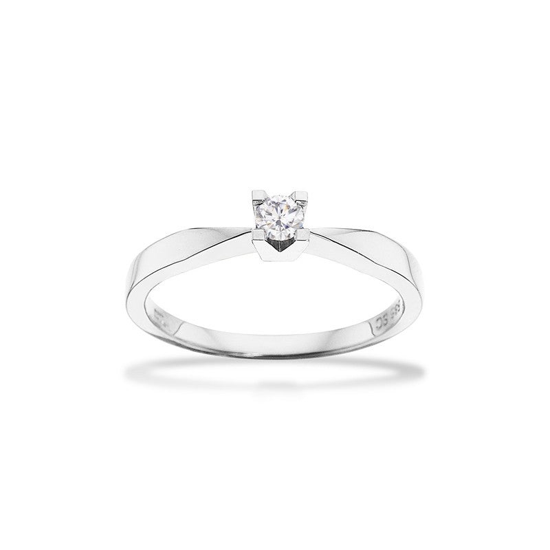 Kleopatra Ring i 14 kt hvidguld med 0,05-050 ct diamant