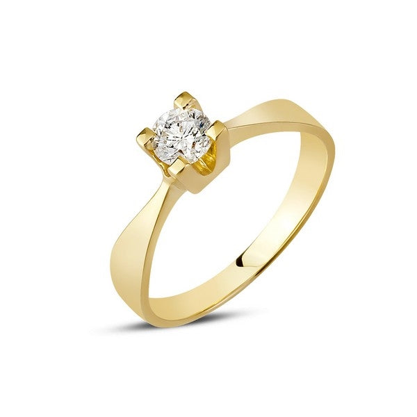 Diamantring i 14 kt. guld med 0,30ct brillant