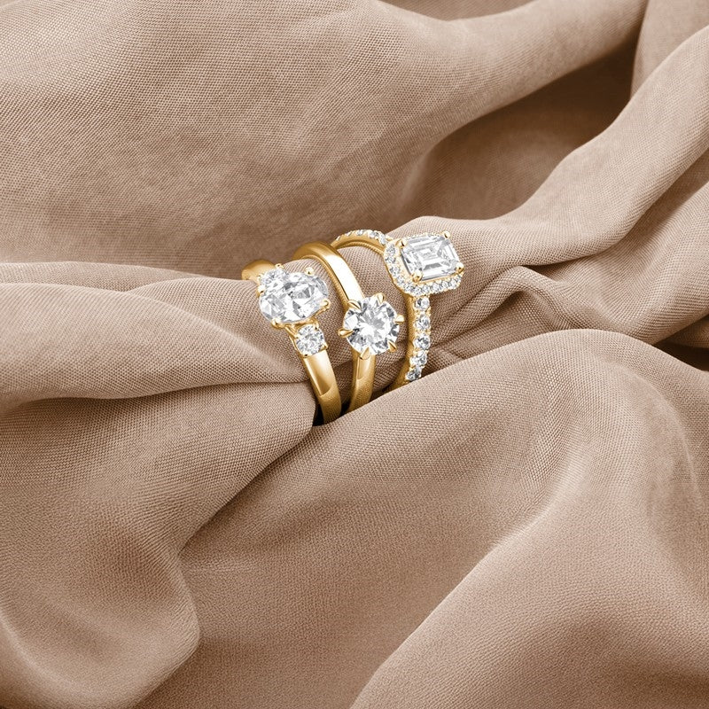 Luxury Halo firkantet ring i 14 kt hvidguld med 1,52 ct lab-grown diamanter fra Siersbøl