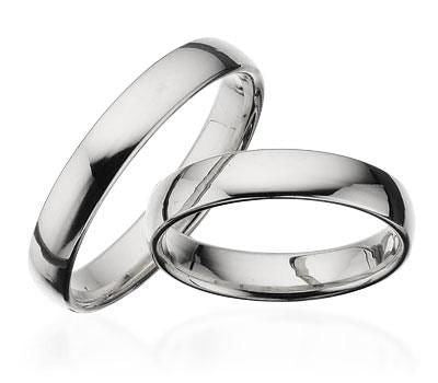 Vielsesringe i 14 kt. hvidguld med glat overflade – 4 mm fra Scrouples