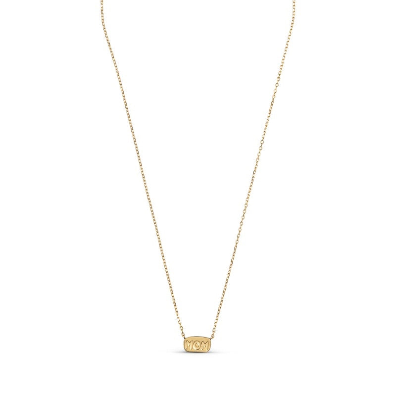 Enamel MOM Statement halskæde i forgyldt N126G