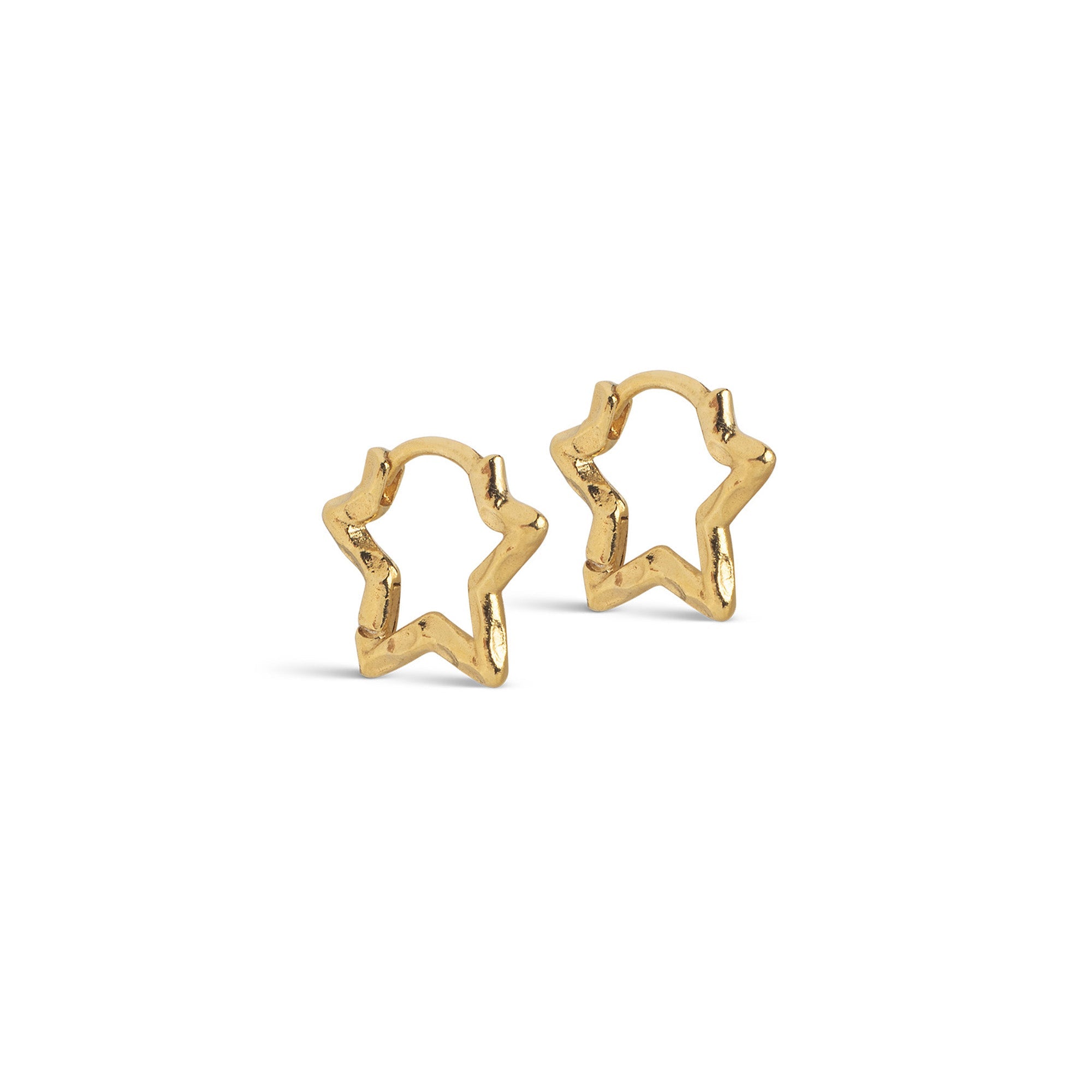 Enamel Organic Star hoops small i forgyldt messing