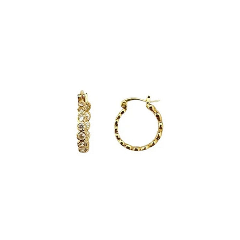 Pico Copenhagen - Elva Crystal Hoops i forgyldt messing