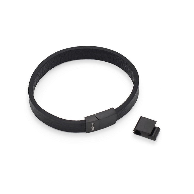 Rico's Læderarmbånd til mænd i sort læder RC521S-Black 3