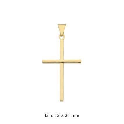 Stolpe Kors vedhæng i 8-14 kt. guld. 13 x 21 mm Small