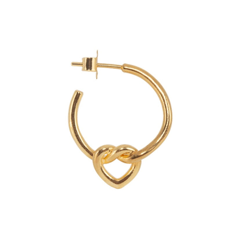 Tied Heart Hoop i forgyldt sølv fra Jane Kønig