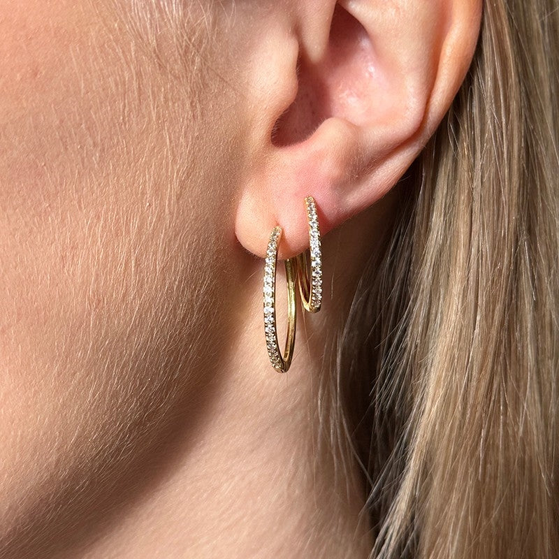20 mm Tina Hoops i forgyldt m zirkonia ME-005-gp