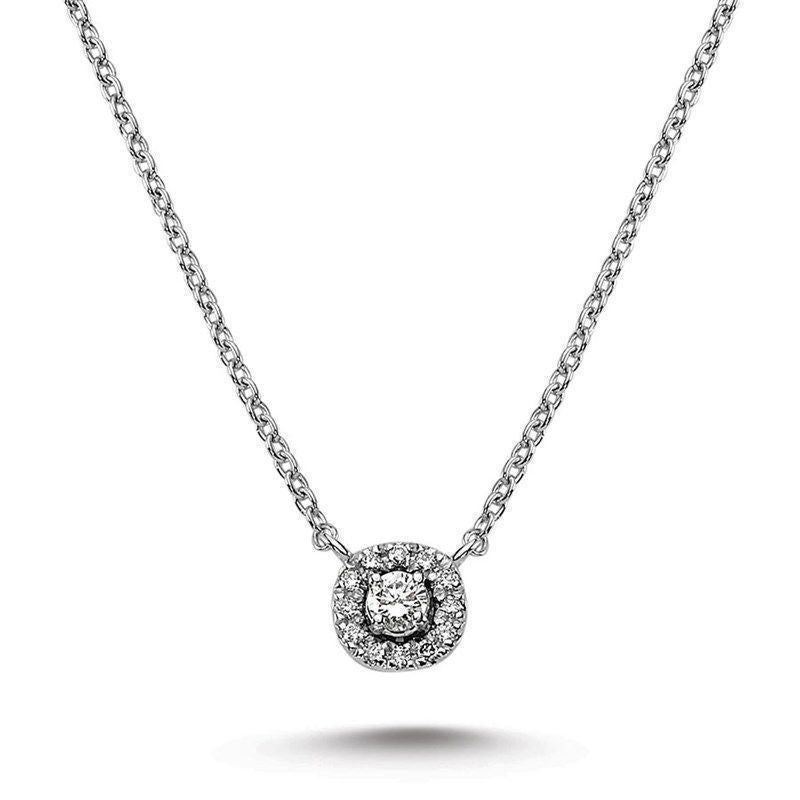 Sofia diamant halskæde - 14 karat Hvidguld med 0,14 ct Diamanter