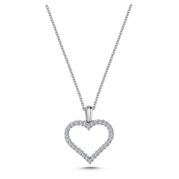 Hjerte vedhæng i 14 kt hvidguld m. 0,30 ct. V2215 030-hg