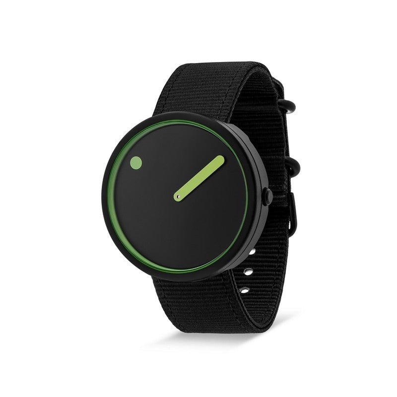 Picto ur med Manta Ray Black urskive og rem R44023-R006