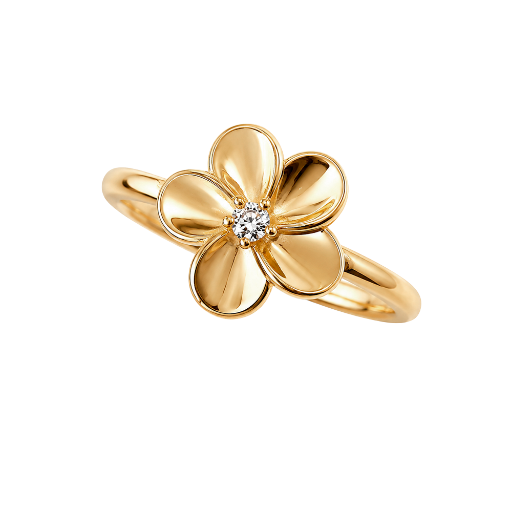 Christina Flower Bouquette ring i forgyldt sølv med zirkonia